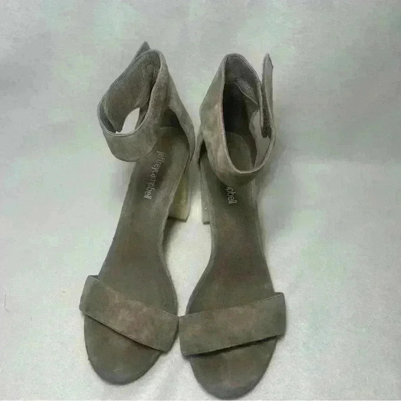 Jeffrey Campbell chunky heels super cute suede open toe heels size 8.5 - Picture 3 of 7